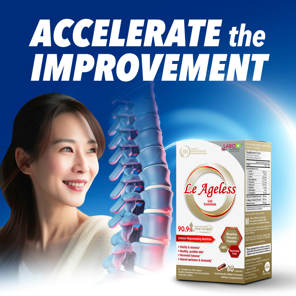 LABO Nutrition Bioactive Silica + Le Ageless Placenta peptides—Stronger Bones & Anti-Aging - Lifestream Group US