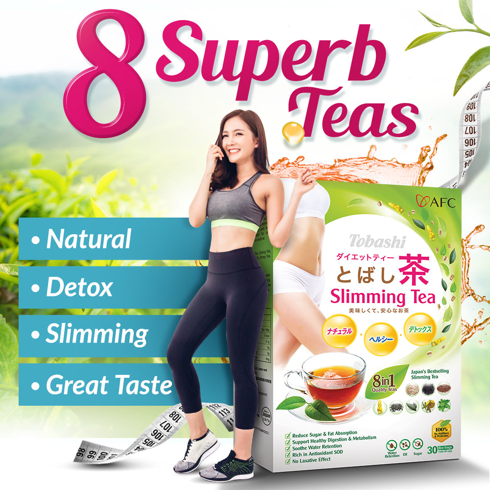 AFC Tobashi Slimming Tea for Water Retention Natural Detox Loss Weight Metabolism - Lifestream Group US