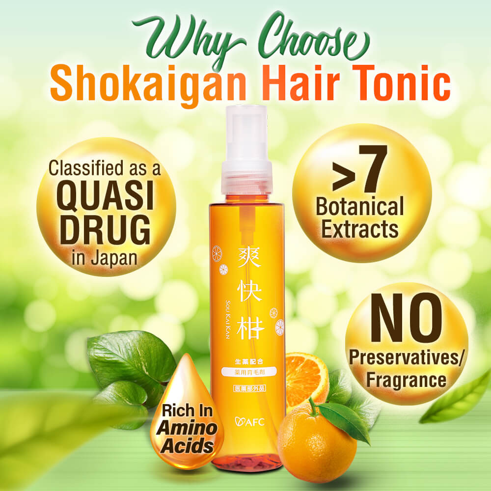 AFC Shokaigan Hair Growth Tonic Serum - Anti Hair Loss Root Booster Fast Grow Healthy Scalp