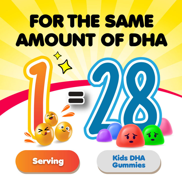 LABO Nutrition I ♥ My Kids Brain &amp; Bones Chewable Burstlet, Orange - 76% Ultra-concentrated rTG Form Omega 3 DHA Fish Oil, Vitamin D3 &amp; K2 for Brain - Lifestream Group US
