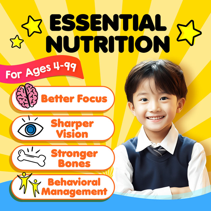 LABO Nutrition I ♥ My Kids Brain &amp; Bones Chewable Burstlet, Orange - 76% Ultra-concentrated rTG Form Omega 3 DHA Fish Oil, Vitamin D3 &amp; K2 for Brain - Lifestream Group US