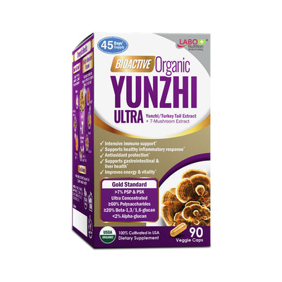 LABO Bioactive Organic Yunzhi-Turkey Tail+7 Mushroom Extract Intensive Immune Support & Recovery - Lifestream Group US