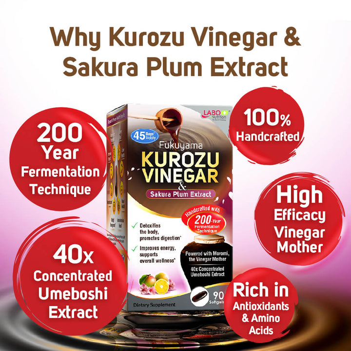 LABO Kurozu Vinegar for Digestion Detox Bloating Constipation Cleansing Slimming Weight Energy &amp; Wellness Health - Lifestream Group US