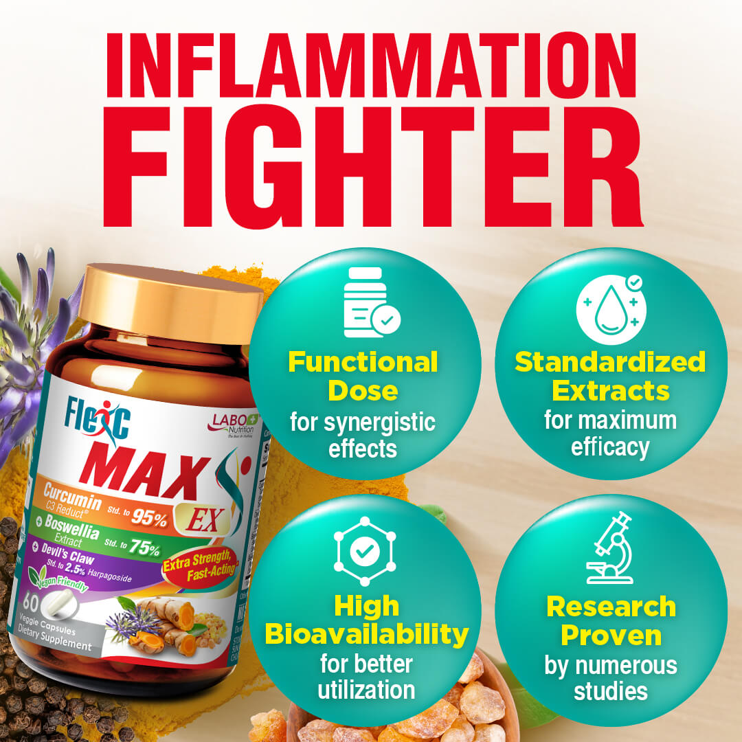LABO Nutrition FlexC MAX EX 节适灵EX - Turmeric Curcumin Extract - Joint Body Muscle Pain Relief - Lifestream Group US