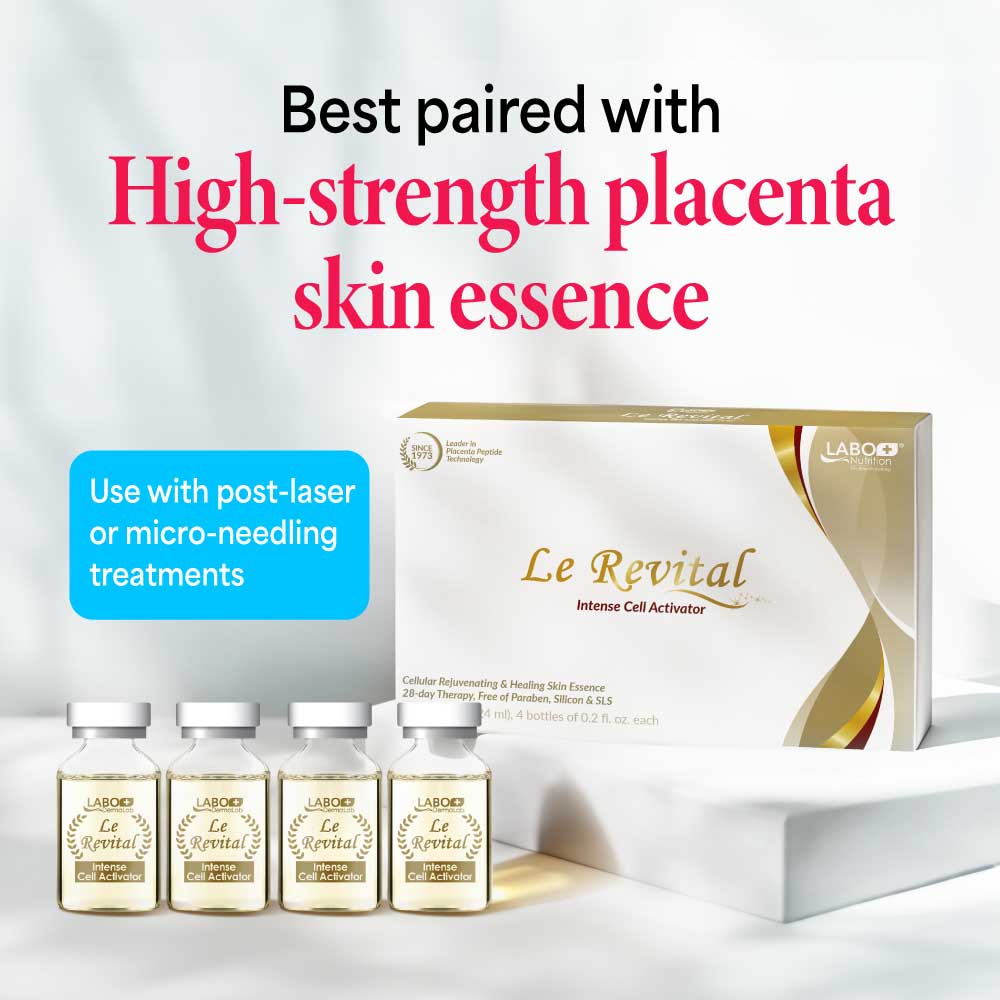 LABO Nutrition Le Ageless Placenta 99 with Ceramides – Placenta Supplement with Collagen Peptides &amp; Oryza Ceramides for Skin Regeneration, Hydration, Anti-Aging, Wrinkle Support &amp; Immune Health, 60 Capsules - Lifestream Group US