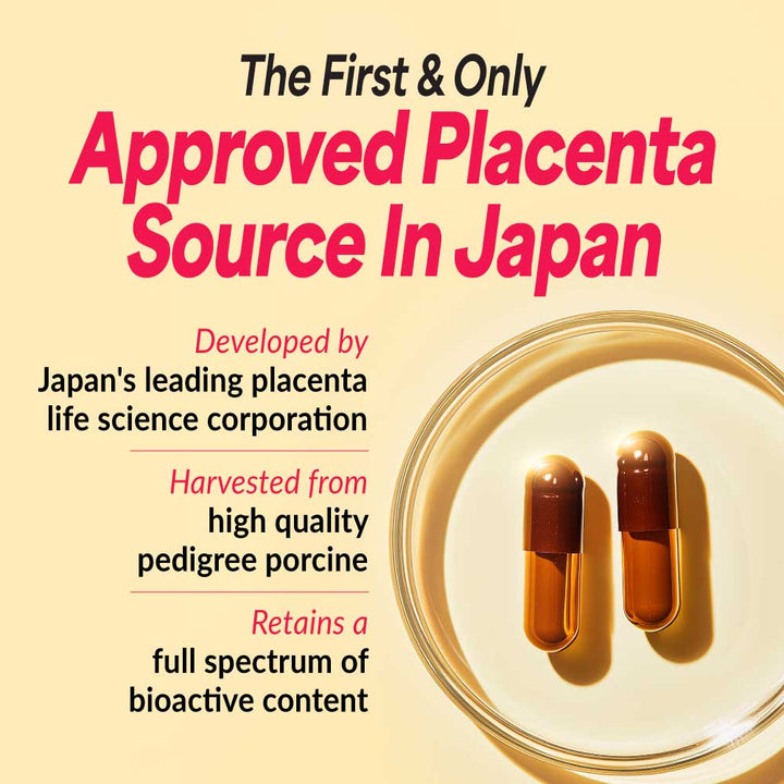 LABO Nutrition Le Ageless Placenta 99 with Ceramides – Placenta Supplement with Collagen Peptides &amp; Oryza Ceramides for Skin Regeneration, Hydration, Anti-Aging, Wrinkle Support &amp; Immune Health, 60 Capsules - Lifestream Group US