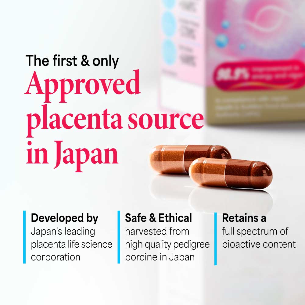 LABO Nutrition Le Ageless Placenta 99 with Ceramides – Placenta Supplement with Collagen Peptides &amp; Oryza Ceramides for Skin Regeneration, Hydration, Anti-Aging, Wrinkle Support &amp; Immune Health, 60 Capsules - Lifestream Group US