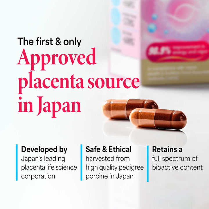 LABO Nutrition Le Ageless Placenta 99 with Ceramides – Placenta Supplement with Collagen Peptides &amp; Oryza Ceramides for Skin Regeneration, Hydration, Anti-Aging, Wrinkle Support &amp; Immune Health, 60 Capsules - Lifestream Group US