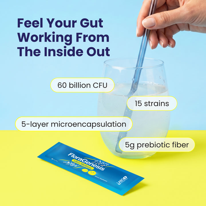 LABO Nutrition FloraGenesis 50 Billion CFU Live Probiotics for Gut Bloating Immune Slimming
