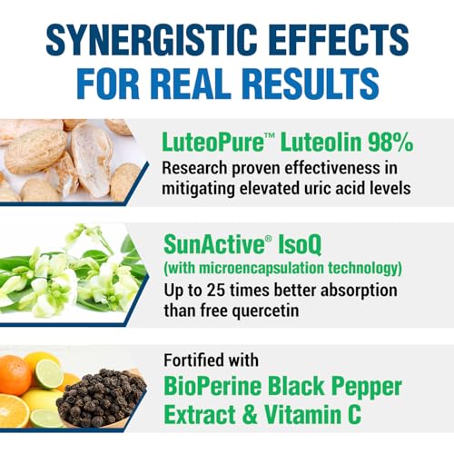 LABO Nutrition URICRestore - Uric Acid Cleanse & Support, Joint Discomfort Relief, Kidney Support, Powerful Antioxidant, Research-Backed Formula, Immediate Relief, 1 Capsule Daily, 2 Months Supply