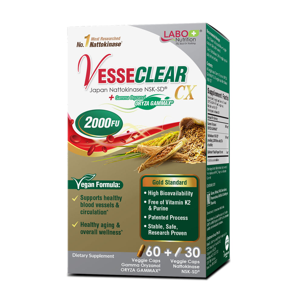 LABO Nutrition VesseCLEAR 确保通CX Nattokinase-Dissolve Clot for Blood Pressure Cholesterol - Lifestream Group US