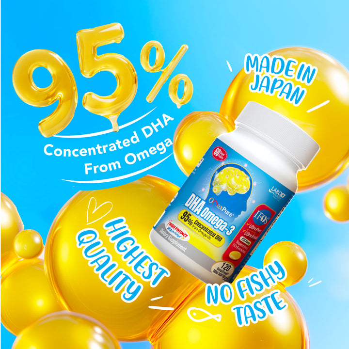 LABO Nutrition OmaxPure Omega 3 DHA for Smarter Brain IQ Memory Focus Thinking Learning &amp; Vision Support - Lifestream Group US