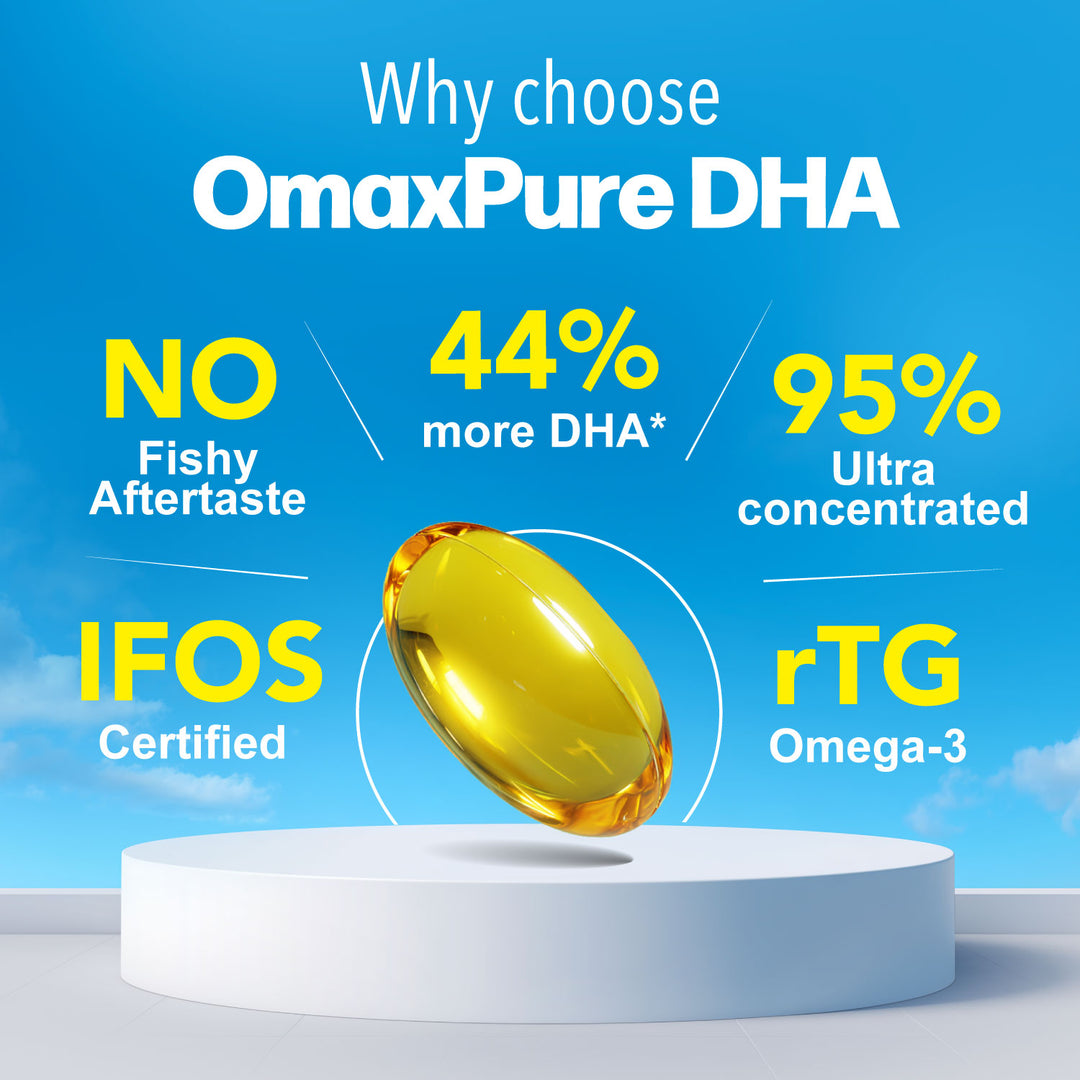 LABO Nutrition OmaxPure Omega 3 DHA for Smarter Brain IQ Memory Focus Thinking Learning &amp; Vision Support - Lifestream Group US