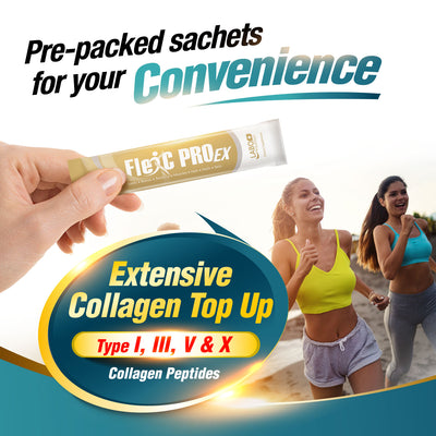 LABO Nutrition FlexC PRO EX, Full Spectrum Collagen, Type I, III, V & X, Peptan Collagen, Eggshell Membrane, Water Soluble Silica & Curcumin C3 Reduct, for Hair, Skin, Nails, Joint, Bones, Muscles - Lifestream Group US