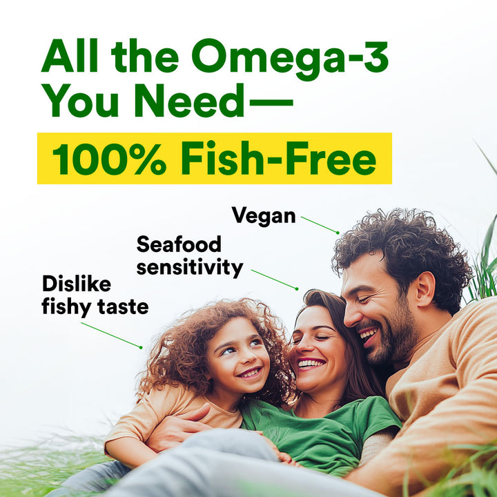 LABO OmaxPure Vegan Omega-3 Algae Oil, IAOS-Certified Algae Oil As Good As Fish Oil High DHA EPA for Heart Eye Brain Joint Health - Lifestream Group US