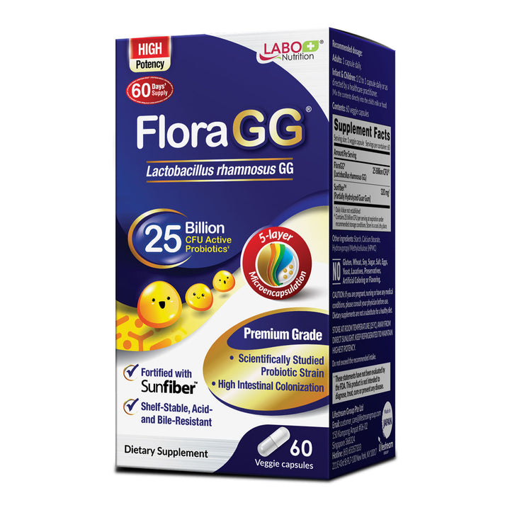 LABO Nutrition FloraGG 250亿益生菌 膳食纤维 改善免疫力消化 清肠瘦身祛痘 鼠李糖乳杆菌GG株