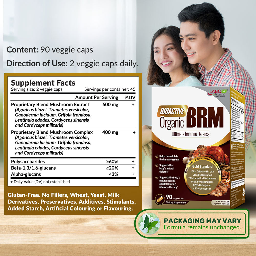 LABO Bioactive Organic BRM + 7 Mushroom Extracts-Advance Immune Health, Body Natural Healing - Lifestream Group US