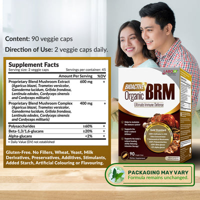 LABO Bioactive Organic BRM + 7 Mushroom Extracts-Advance Immune Health, Body Natural Healing - Lifestream Group US