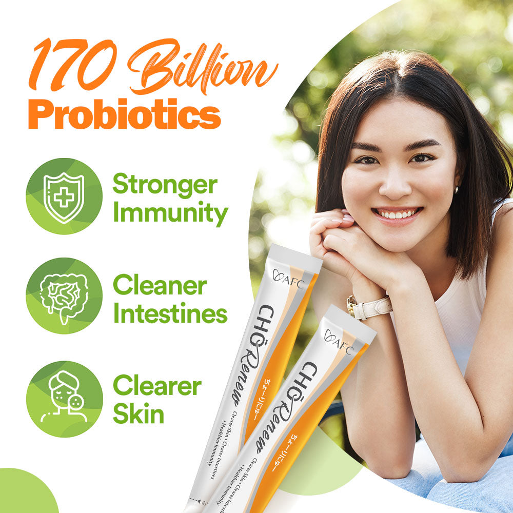 AFC 日本 Cho Renew -1700 亿专利益生菌，功效提高 3 倍，含丝肽和纤维，使皮肤更洁净，抗胃酸