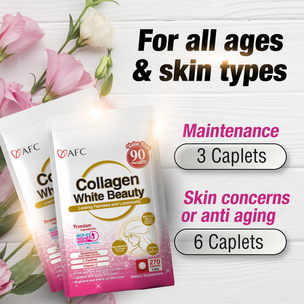 AFC Collagen White Beauty Gluthathione -Fair Skin Whitening Dark Spots Acne Scar Pigmentation - Lifestream Group US