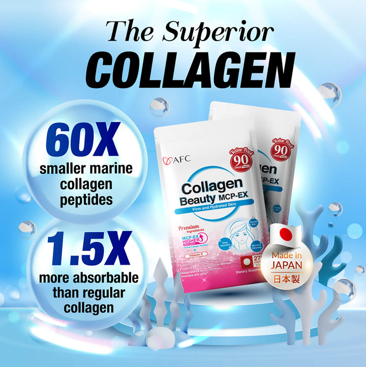 AFC Marine Collagen Beauty MCP-EX - Glowing Hydrated Firm Supple Skin, Lessen Dark Spots - Lifestream Group US