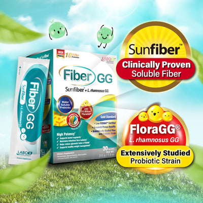 LABO FiberGG Sunfiber+10 Billion CFU Probiotics—Digest Skin Weight Immunity No Bloating & Gas - Lifestream Group US