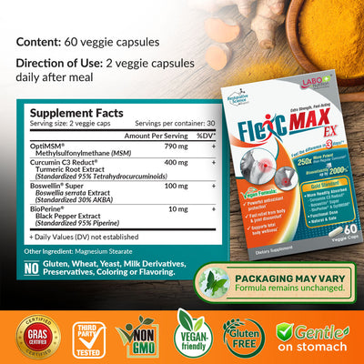 LABO Nutrition FlexC MAX EX 节适灵EX - Turmeric Curcumin Extract - Joint Body Muscle Pain Relief - Lifestream Group US