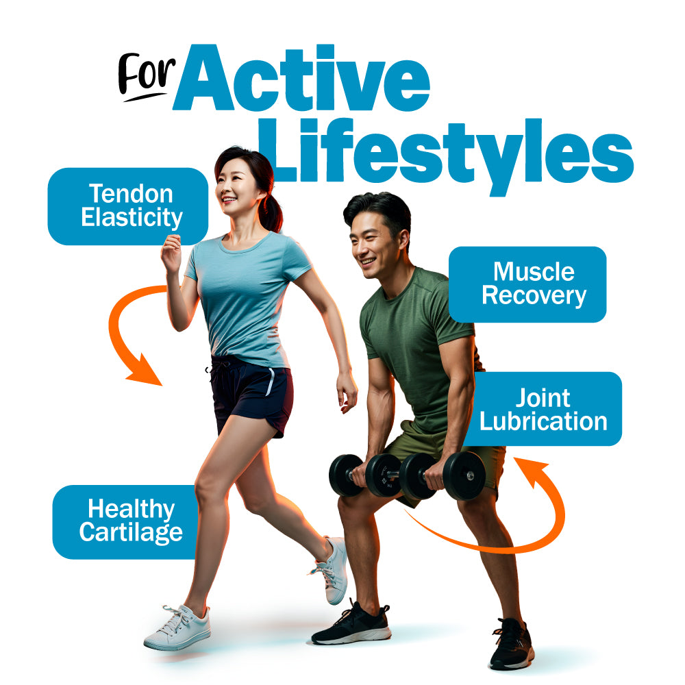 LABO Nutrition FlexC PRO EX with Peptan Type I & III Collagen Peptide, Ovomet Eggshell Membrane, Water Soluble Silica & Curcumin C3 Reduct, for Joints, Bones, Muscles, Tendons, Ligaments - Lifestream Group US