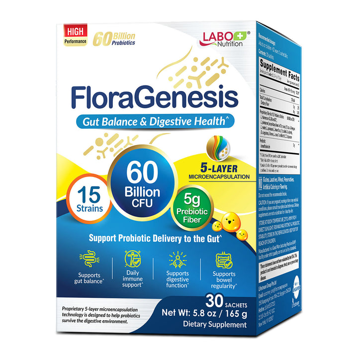 LABO Nutrition FloraGenesis 50 Billion CFU Live Probiotics for Gut Bloating Immune Slimming