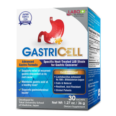 GASTRICELL - Eliminate H. Pylori, Relieve Acid Reflux and Heartburn, Regulate Gastric Acid - Targets The Root Cause of Recurring Gastric Problems, Natural Defence Against Gastric Distress -30 sachets - Lifestream Group US