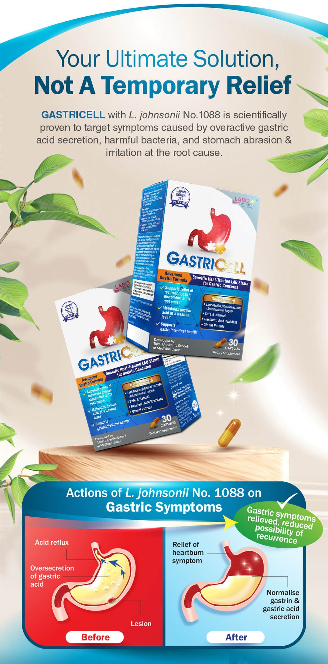 LABO Nutrition GASTRICELL - Acid Reflux, Heartburn, Recurring Gastric ...