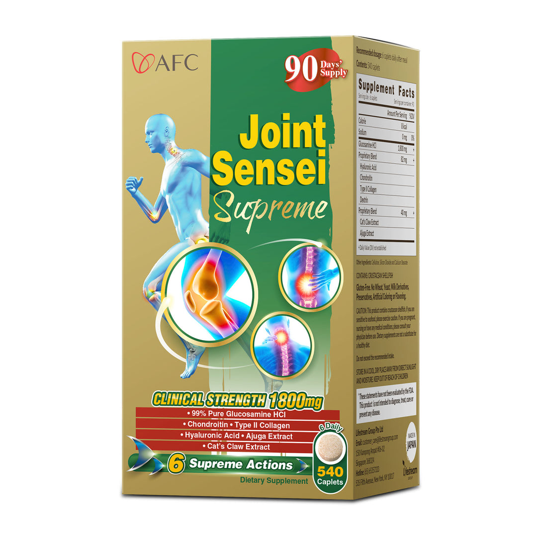 AFC Joint Sensei Supreme至尊关节舒 Glucosamine HCL+Chondroitin for Neck Shoulder Knee Joint & Back Pain - Lifestream Group US