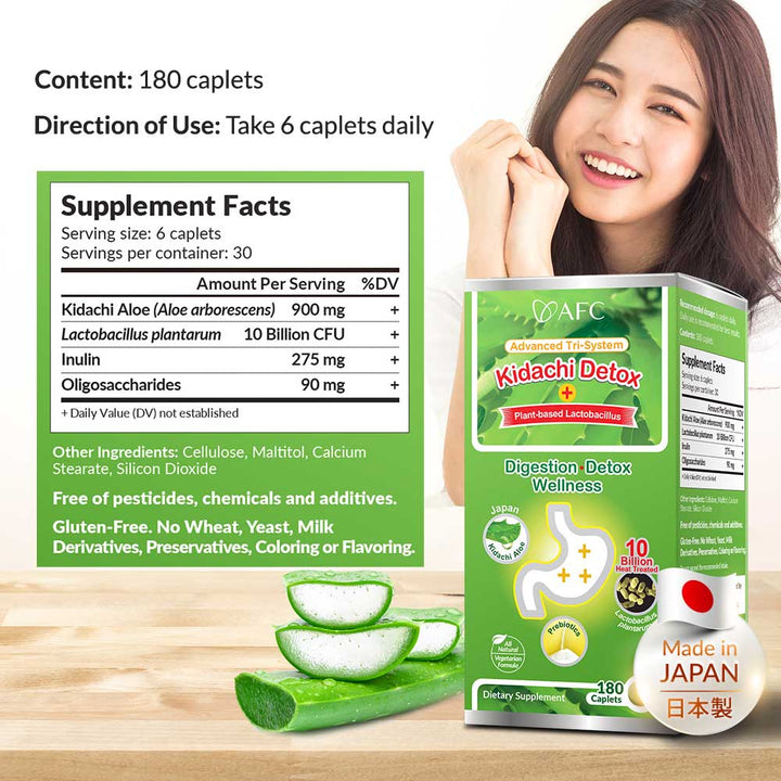 AFC Kidachi Detox—Digestion &amp; Detox - Bloating Gastric Heartburn Probiotic Prebiotic - Lifestream Group US