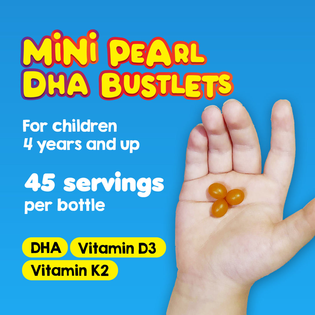 LABO Nutrition I ♥ My Kids Brain &amp; Bones Chewable Burstlet, Orange - 76% Ultra-concentrated rTG Form Omega 3 DHA Fish Oil, Vitamin D3 &amp; K2 for Brain - Lifestream Group US