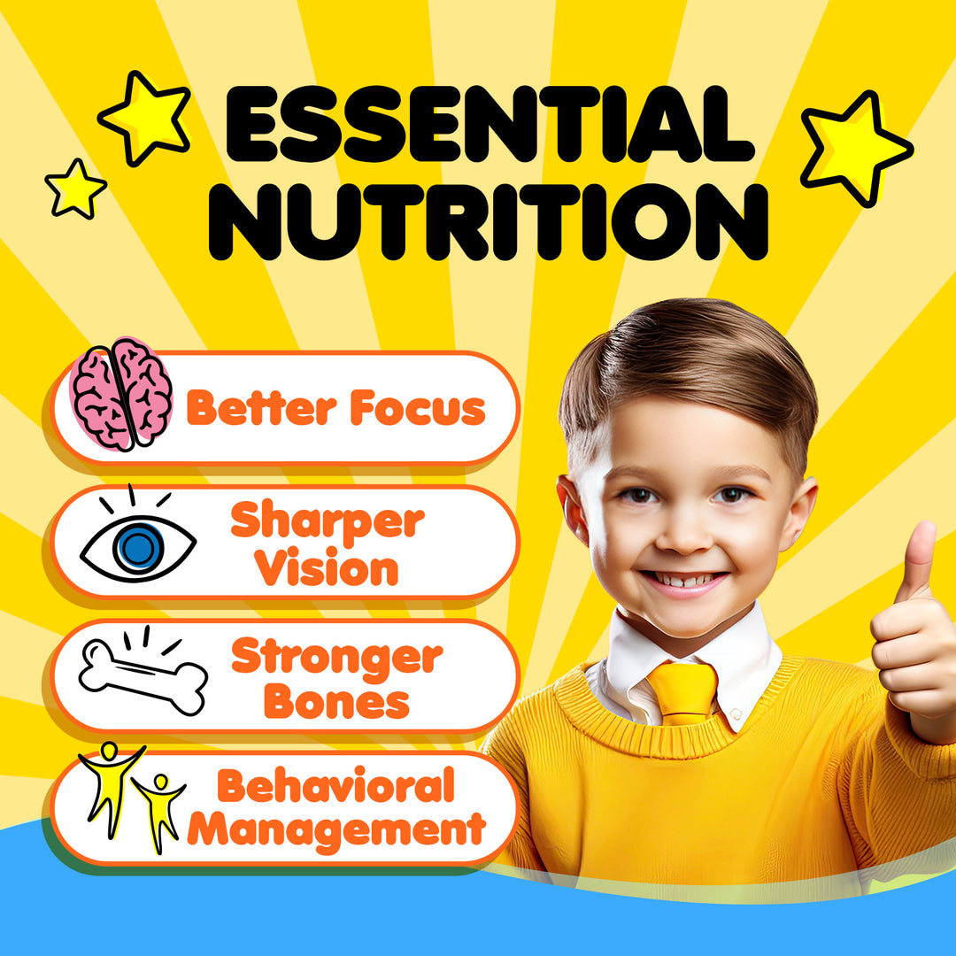 LABO Nutrition I ♥ My Kids Brain &amp; Bones Chewable Burstlet, Orange - 76% Ultra-concentrated rTG Form Omega 3 DHA Fish Oil, Vitamin D3 &amp; K2 for Brain - Lifestream Group US