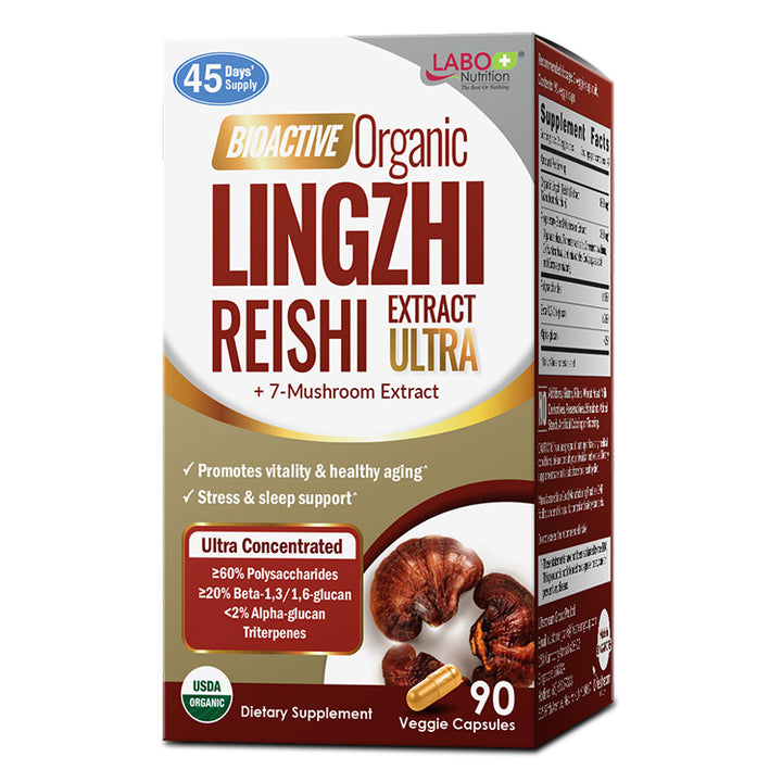 LABO Nutrition Bioactive Organic Lingzhi - Immunity Sleep Support &amp; Stress Relief - Lifestream Group US