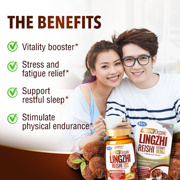 LABO Nutrition Bioactive Organic Lingzhi - Immunity Sleep Support &amp; Stress Relief - Lifestream Group US