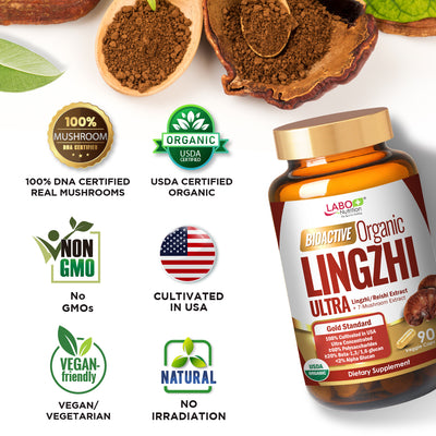 LABO Nutrition Bioactive Organic Lingzhi - Immunity Sleep Support & Stress Relief - Lifestream Group US