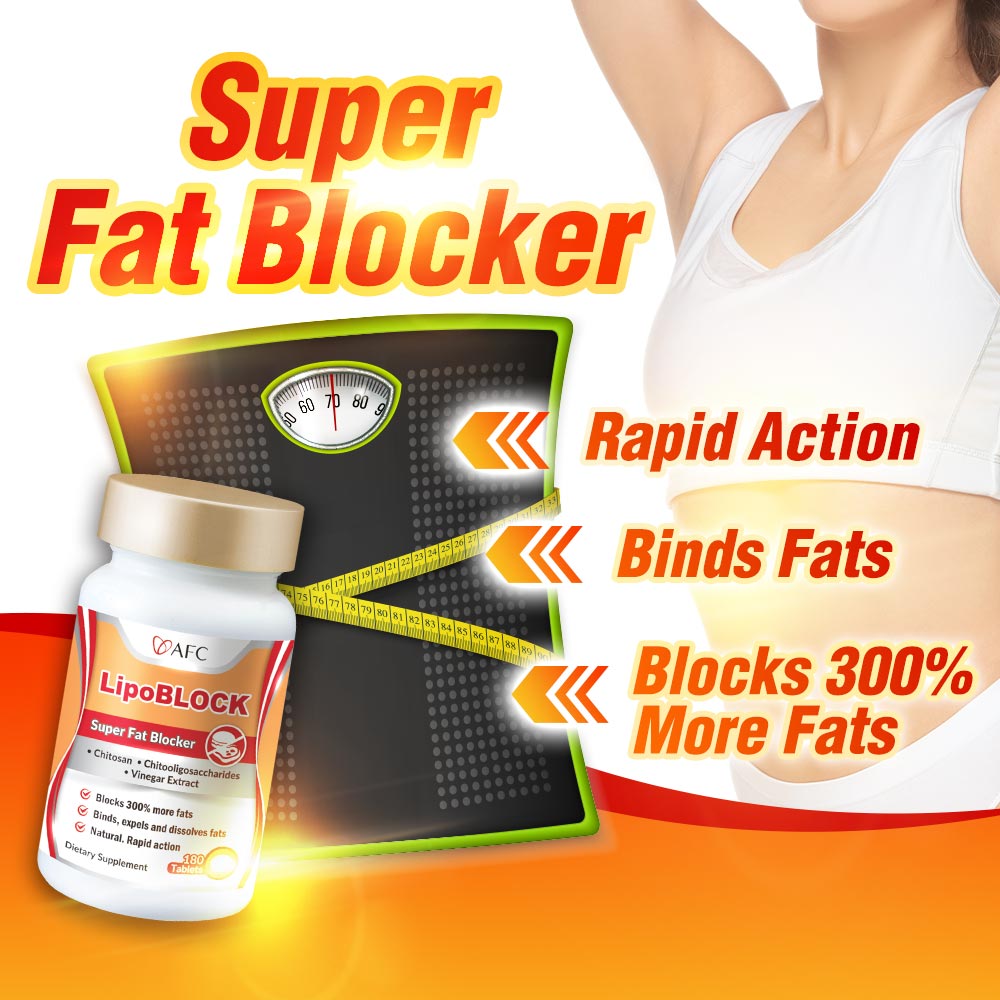 AFC LipoBlock Block Fats &amp; Calories - Loss Weight Slimming-Take Before Snacks Oily Foods - Lifestream Group US