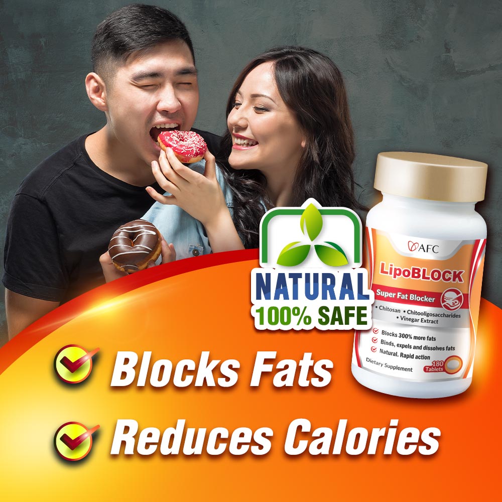 AFC LipoBlock Block Fats &amp; Calories - Loss Weight Slimming-Take Before Snacks Oily Foods - Lifestream Group US