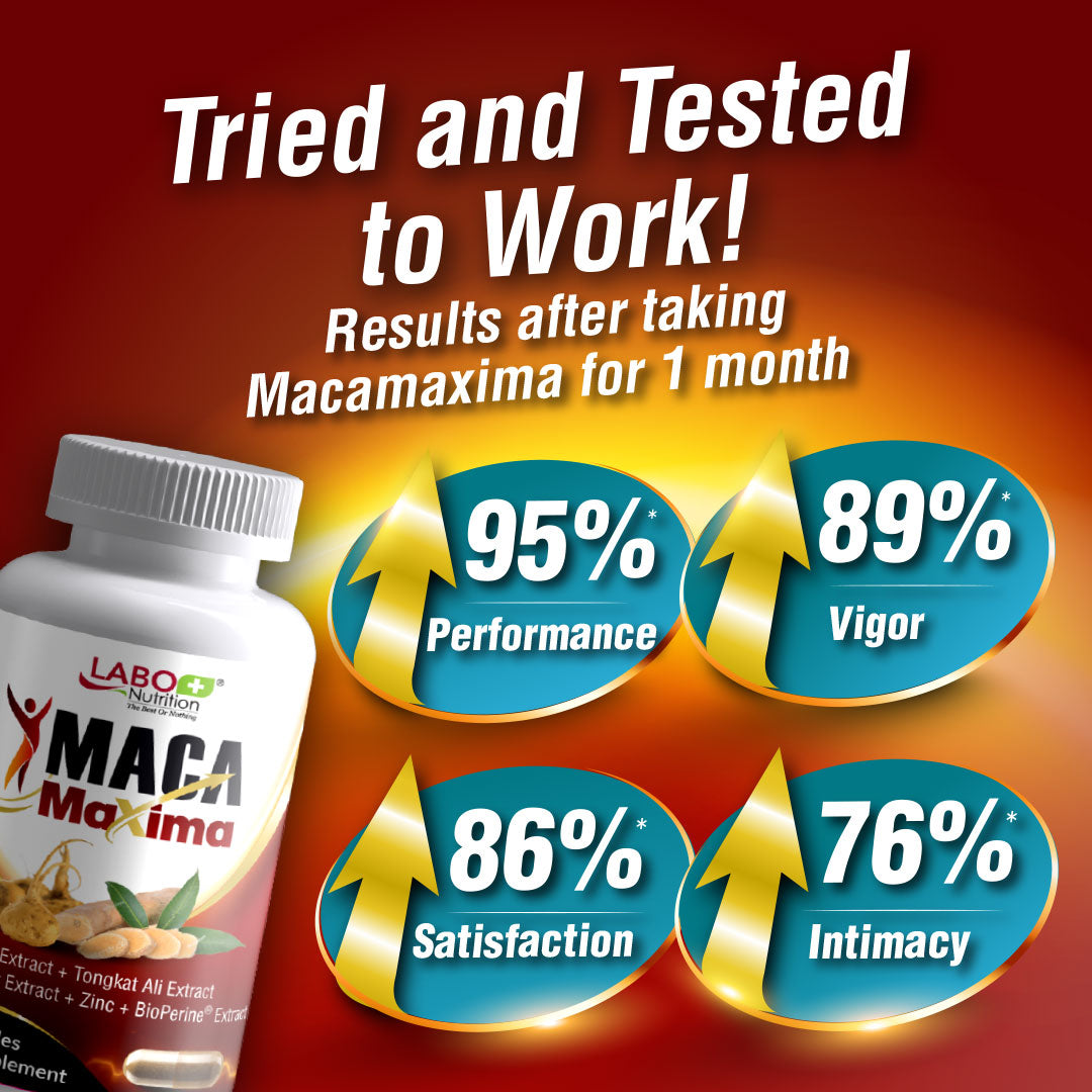LABO Nutrition MacaMaxima Male Libido Performance Natural Booster Tongkat Ali + Maca for Men Health Energy &amp; Stamina - Lifestream Group US