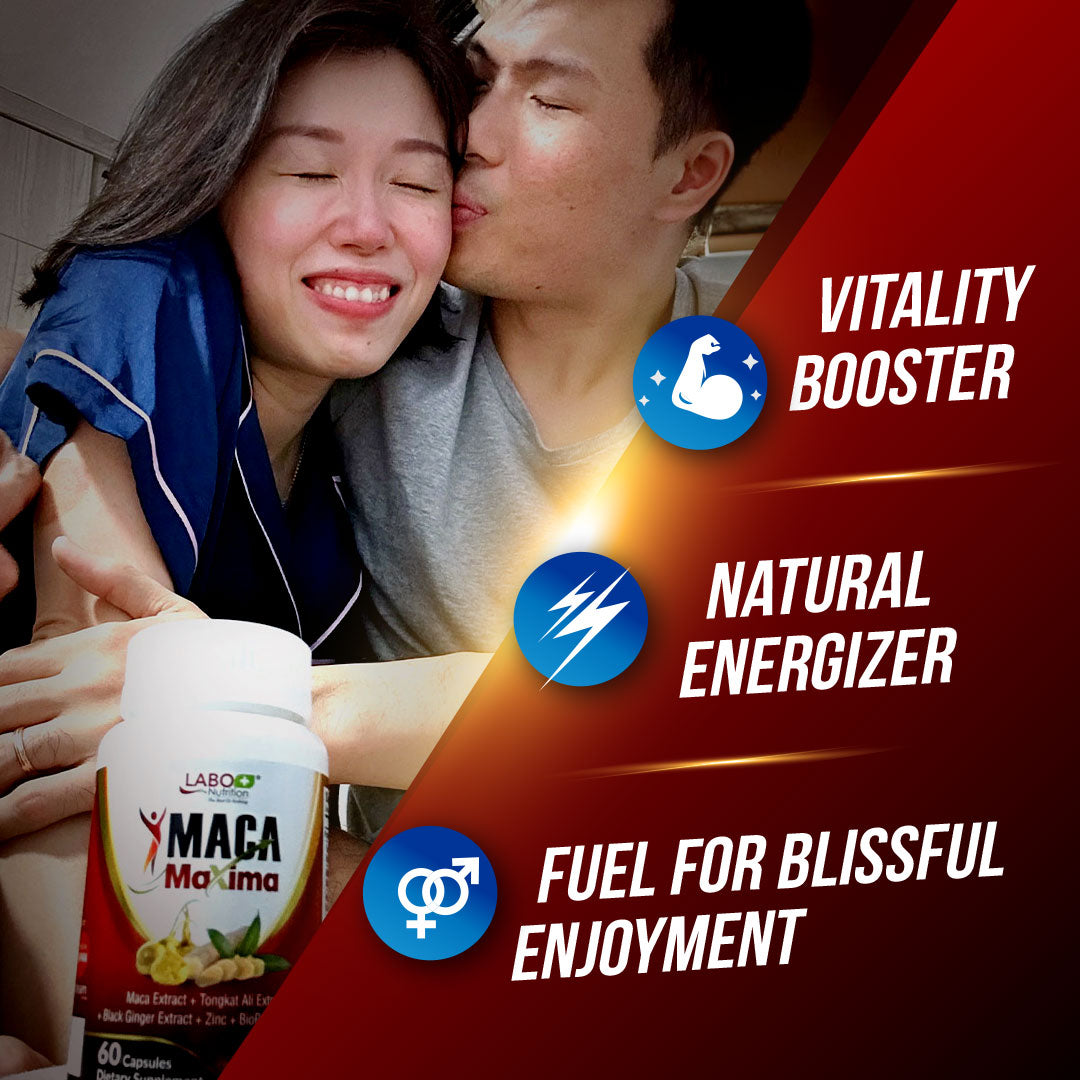 LABO Nutrition MacaMaxima Male Libido Performance Natural Booster Tongkat Ali + Maca for Men Health Energy &amp; Stamina - Lifestream Group US