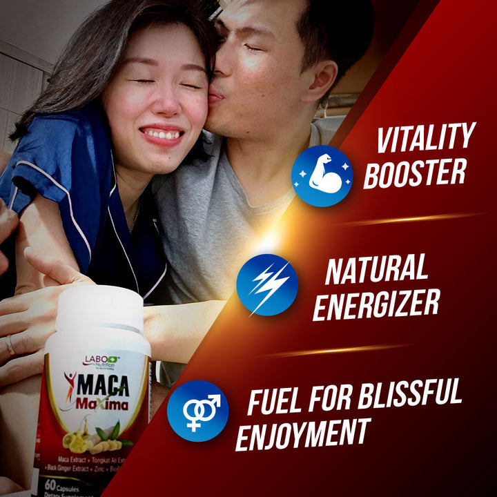 LABO Nutrition MacaMaxima Male Libido Performance Natural Booster Tongkat Ali + Maca for Men Health Energy &amp; Stamina - Lifestream Group US