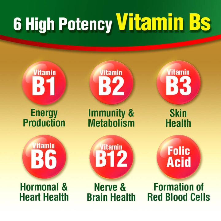 AFC Natural Vitamin B Complex Folic Acid Boost Energy Memory Healthy Hair &amp; Skin - Lifestream Group US
