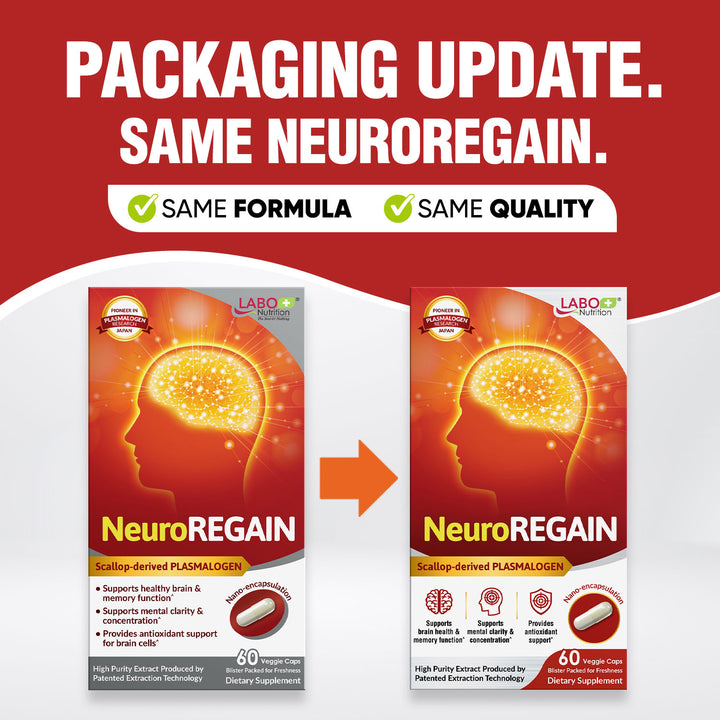 LABO Nutrition NeuroREGAIN – Scallop-Derived Plasmalogen Supplement for Memory, Focus &amp; Brain Health Support