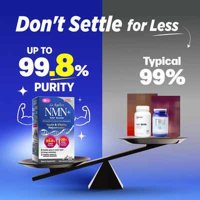 LABO Nutrition Le Ageless NMN+ with NAD+ Boosters for Anti Aging Vitality Energy Metabolism Brain Heart Sleep 60 capsules