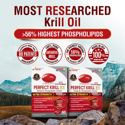 LABO Nutrition Perfect Krill EX Antarctic Krill Oil Omega 3 Phospholipid Intensive for Cholesterol