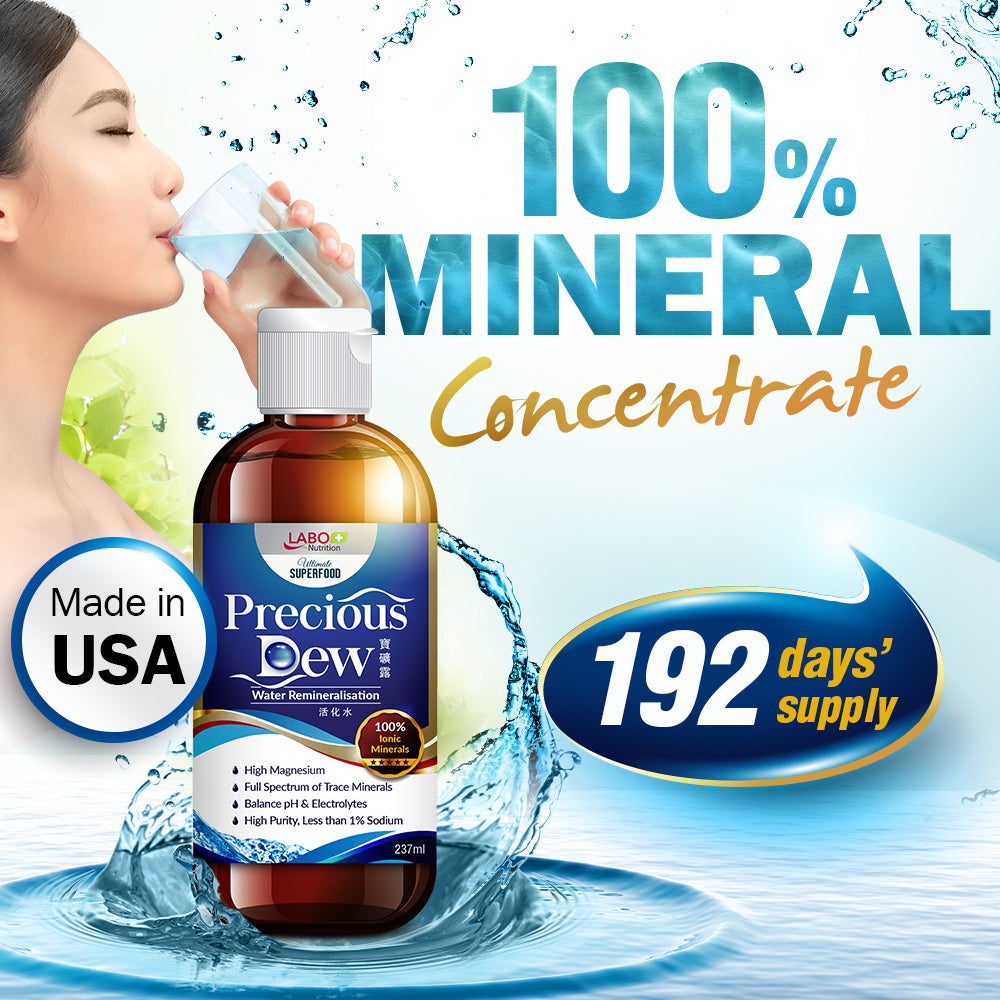 LABO Nutrition Precious Dew 100% Alkaline Mineral Concentrate Healthy Drink—Balance pH Electrolyte - Lifestream Group US