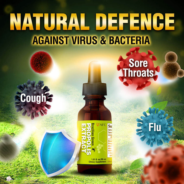 AFC Brazilian Green Propolis Extract 30ml-Cough Flu Ulcer &amp; Allergy Natural Immune Booster - Lifestream Group US
