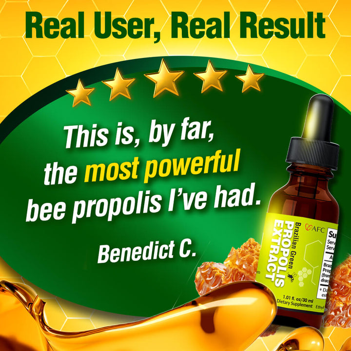 AFC Brazilian Green Propolis Extract 30ml-Cough Flu Ulcer &amp; Allergy Natural Immune Booster - Lifestream Group US